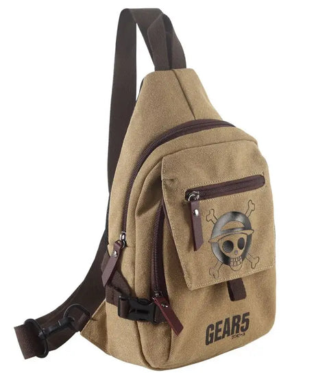 One Piece anime chest bag Luffy canvas crossbody bag student multi-function zipper shoulder bag large capacity creative gift