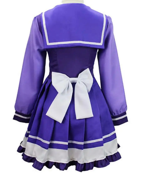 Anime Womens Suit Cosplay Mejiro McQueen Costume Purple Dress Maid Bow Suit Halloween Christmas Outfit
