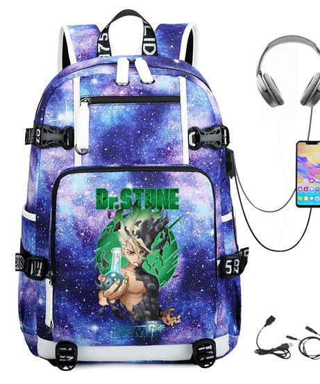 Dr. Stone Anime Backpack – Large Capacity Student & Travel Bag