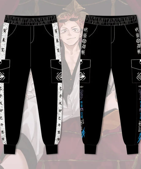 Jujutsu Kaisen Yuji Itadori Anime Peripherals Winter Male and Female Couples New Casual Overalls Trousers Sweatpants Pants Gifts