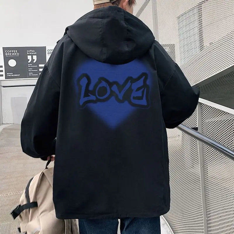 One Piece Monkey D. Luffy Anime Hooded Jacket Spring and Autumn New Men's Short Style Hooded Top Loose Large Coat