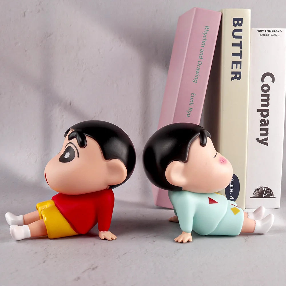 Crayon Shin-Chan Phone Holder Kawaii Anime Desktop Ornaments  Watching TV Phone Support Cute Doll Decorations toy Gifts