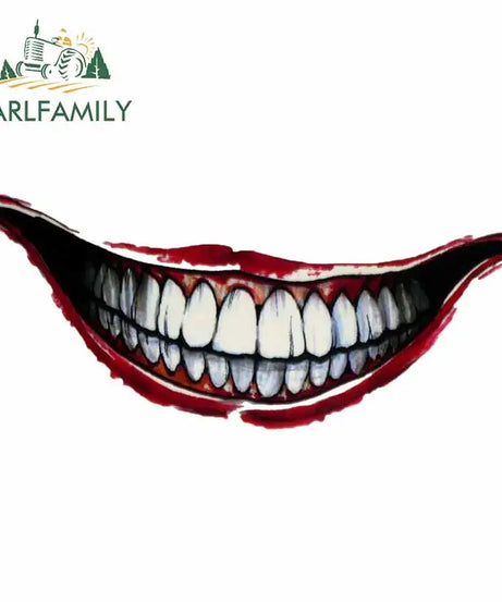 EARLFAMILY 13cm For Scary Devil Tooth Helmet Car Stickers RV JDM Motorcycle Decal Waterproof Camper Van Funny Car Accessories
