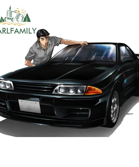 EARLFAMILY 13cm For ILLEGALSTREET X ANIME Window Fine Decal Sunscreen Car Sticker Anime Car Accessories Decoration