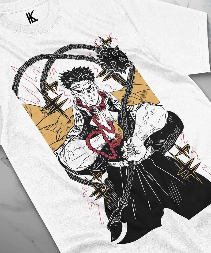 Gyomei Himejima Shirt Stone Hashira Tshirt Pillar Demon Slayer T-Shirt Anime Tee Cotton