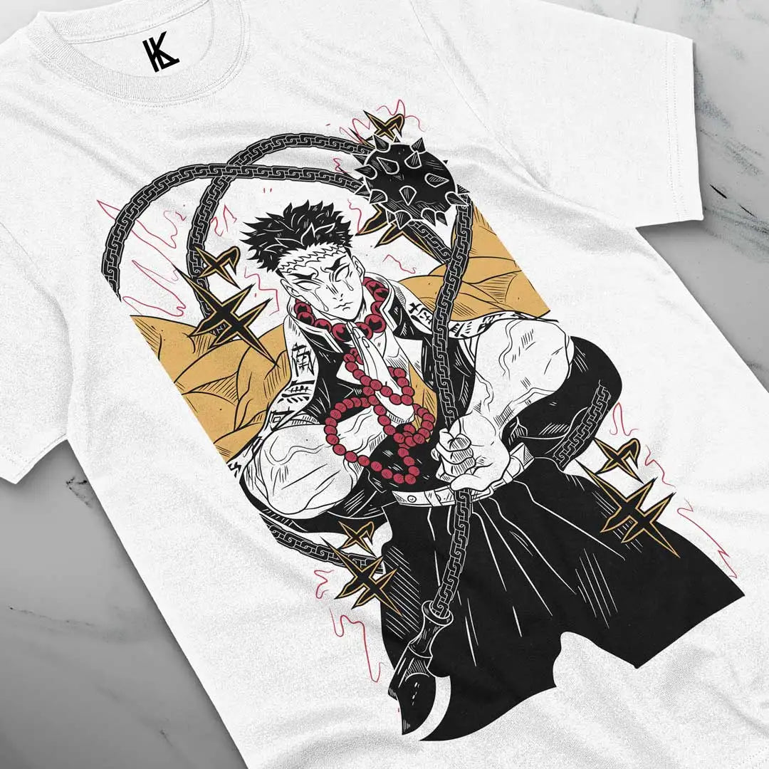 Gyomei Himejima Shirt Stone Hashira Tshirt Pillar Demon Slayer T-Shirt Anime Tee Cotton