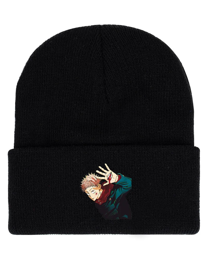Anime Gojo Satoru Manga Kawaii Hat Autumn Winter Beanies Baggy Jujutsu Kaisen Anime Cat Men Women Knitted Hat