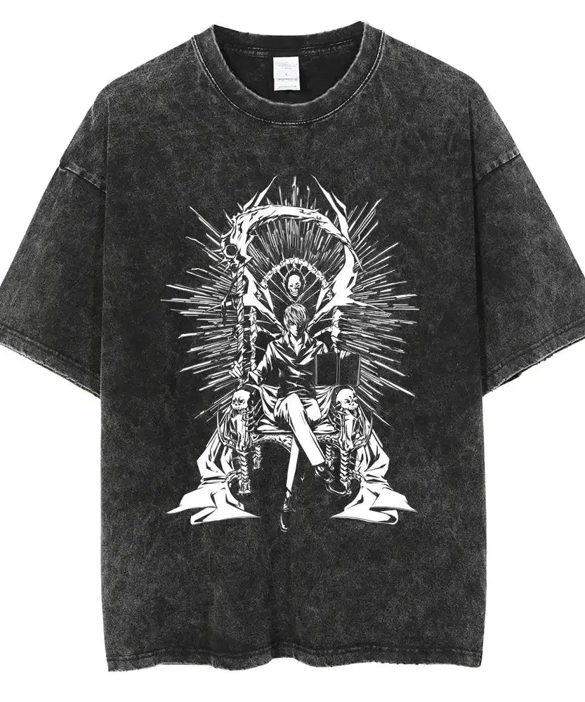 Death Note Oversized Vintage T-Shirt – Anime Streetwear Summer Cotton Tee