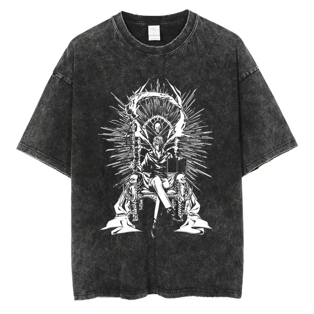 Death Note Oversized Vintage T-Shirt – Anime Streetwear Summer Cotton Tee