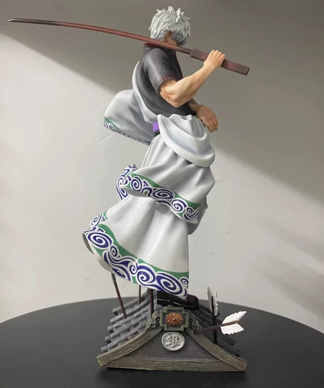 30cm Gintama Sakata Gintoki 2.0 Action Figure Resin Anime Statue With Scene Base Collectible Model Toy Desktop Ornament Boy Gift