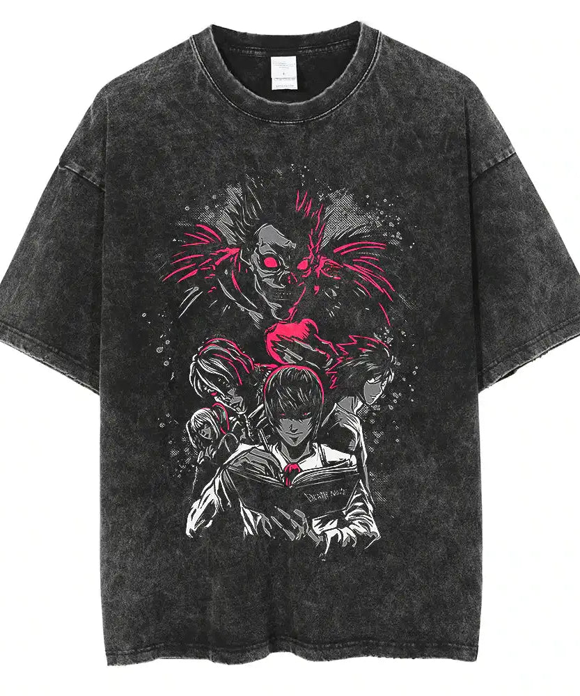 Death Note Oversized Vintage T-Shirt – Anime Streetwear Summer Cotton Tee