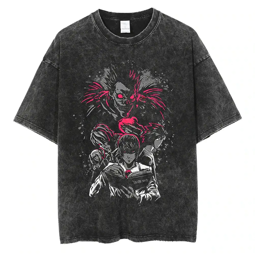 Death Note Oversized Vintage T-Shirt – Anime Streetwear Summer Cotton Tee