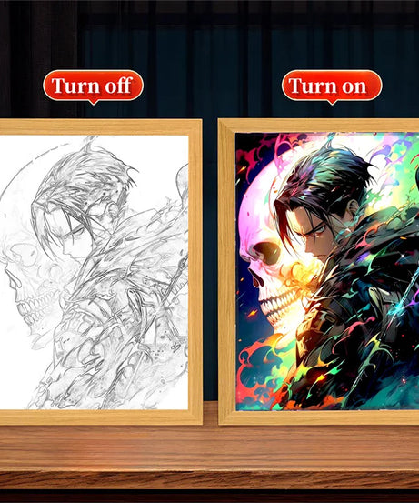 Anime Attack on Titan Night Light Painting Picture Frame Room Decor Home Wall Decorative Art For Bedroom Friends Gifts Moon Lamp
