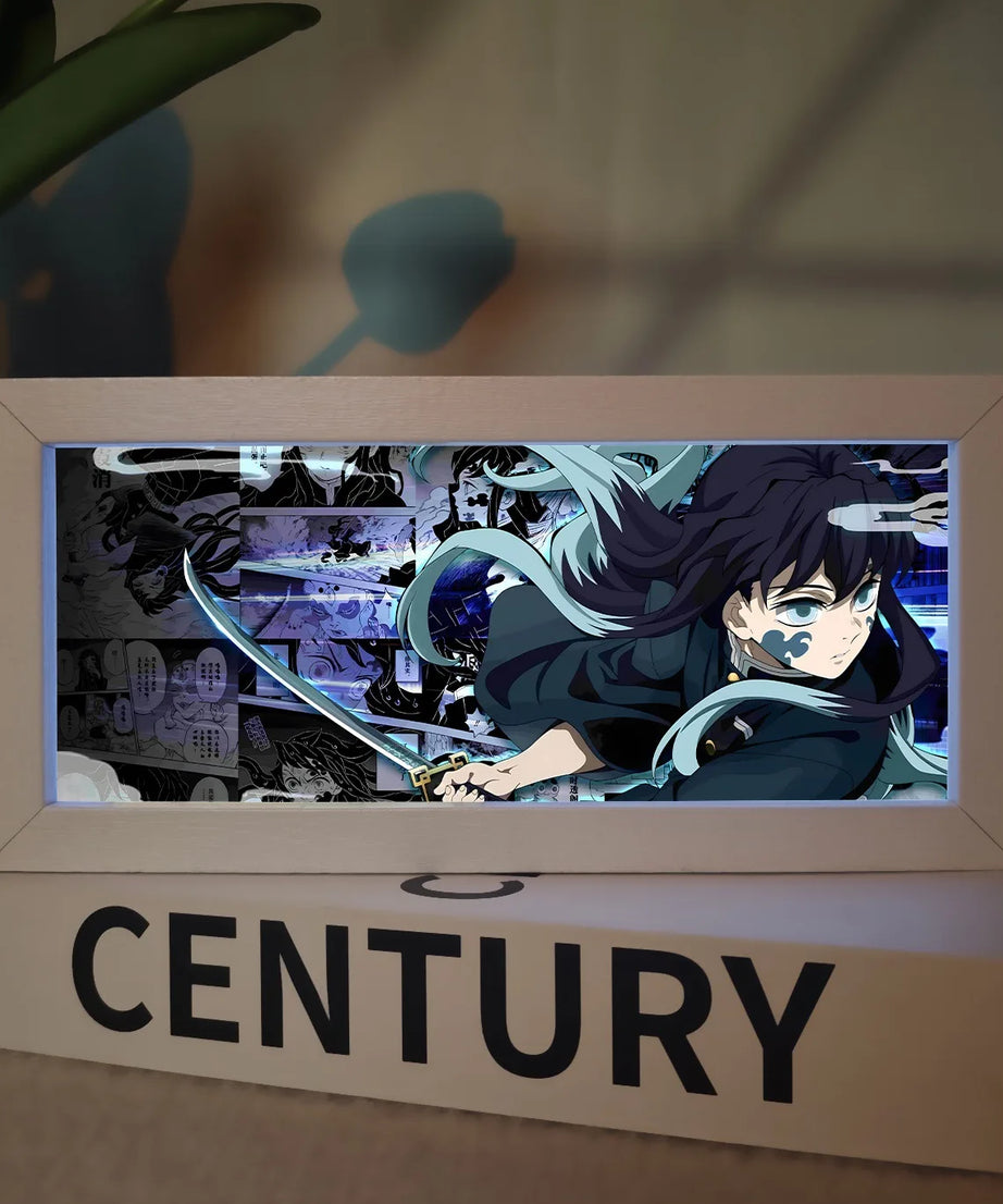 19.8cm/7.8in Demon Slayer LED Night 3D Box Light Anime Peripherals Table Lamp Figure Bedroom Ornament Funny Gifts Toy Decoration