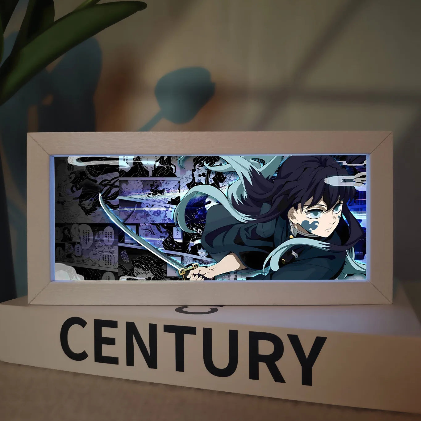 19.8cm/7.8in Demon Slayer LED Night 3D Box Light Anime Peripherals Table Lamp Figure Bedroom Ornament Funny Gifts Toy Decoration