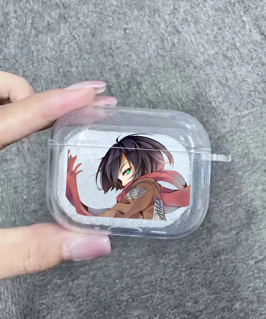 Anime New Attack on Titan Mikasa.Ackerman Earphone Case For Airpods Pro 3 2025 Soft Clear Cover For Airpods 4 Shockproof Case