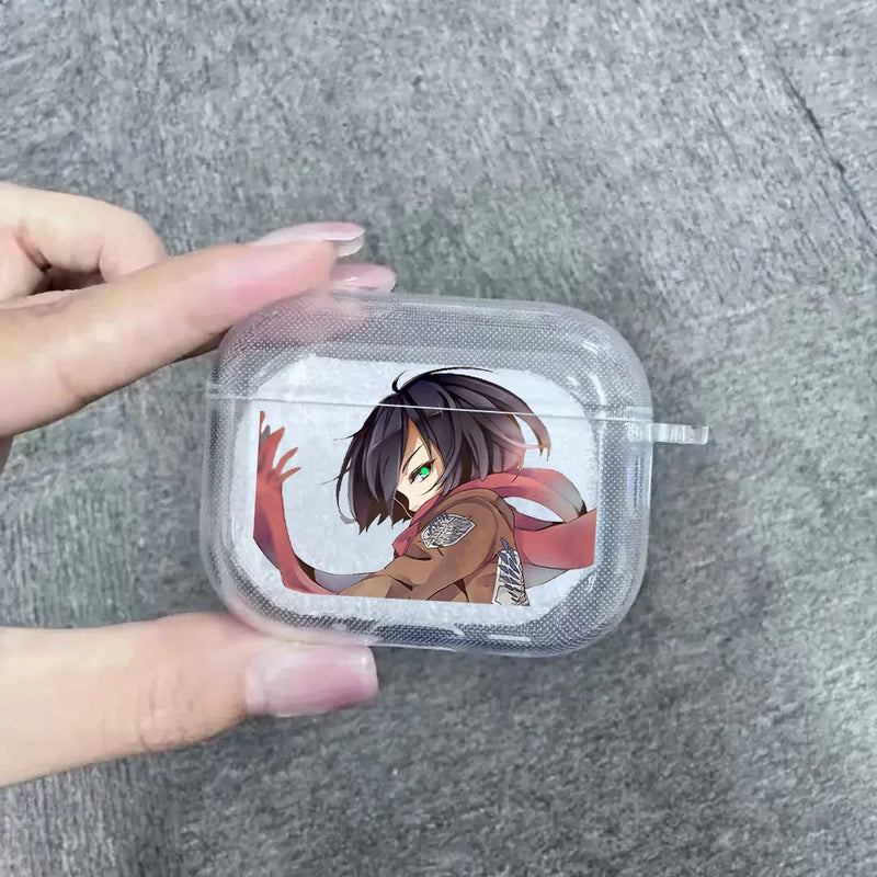 Anime New Attack on Titan Mikasa.Ackerman Earphone Case For Airpods Pro 3 2025 Soft Clear Cover For Airpods 4 Shockproof Case