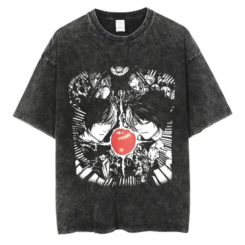 Death Note Oversized Vintage T-Shirt – Anime Streetwear Summer Cotton Tee