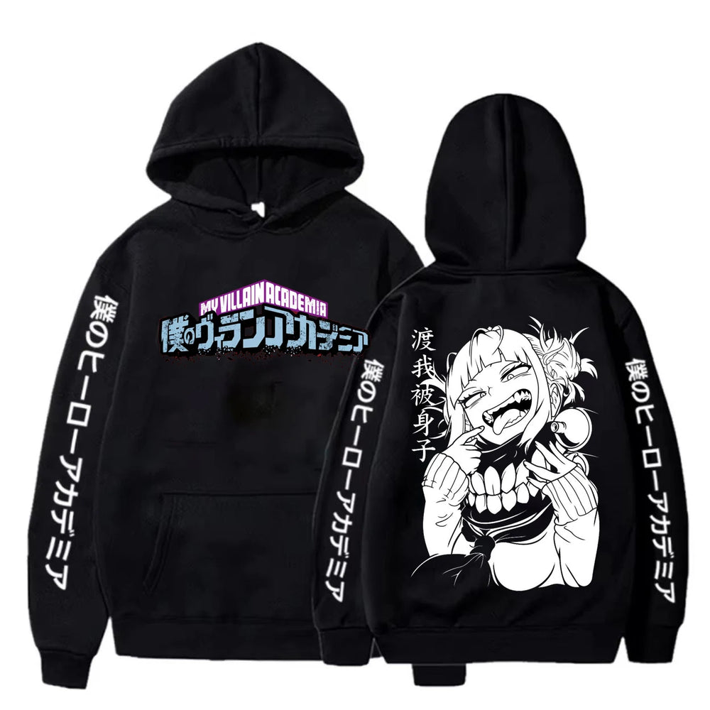 My Hero Academia Himiko Toga Graphic Zip Up Hoodie Unisex Harajuku Hip Hop Sweatshirt