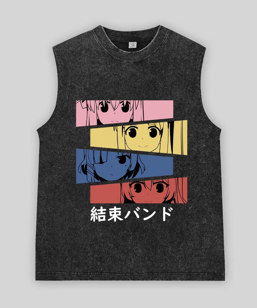 Bocchi the Rock! Oversized Band Vest – Unisex Anime Cotton Tank Top