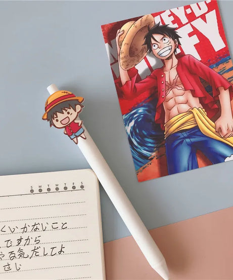 One Piece Neutral Pen Press Bullet Luffy Anime Adventure Black Office Writing Signature Pen Stationery School Supplies