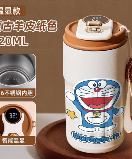 Doraemon Cartoon Thermos Mug – Cute Stainless Steel Coffee Cup for Home, Office & Travel