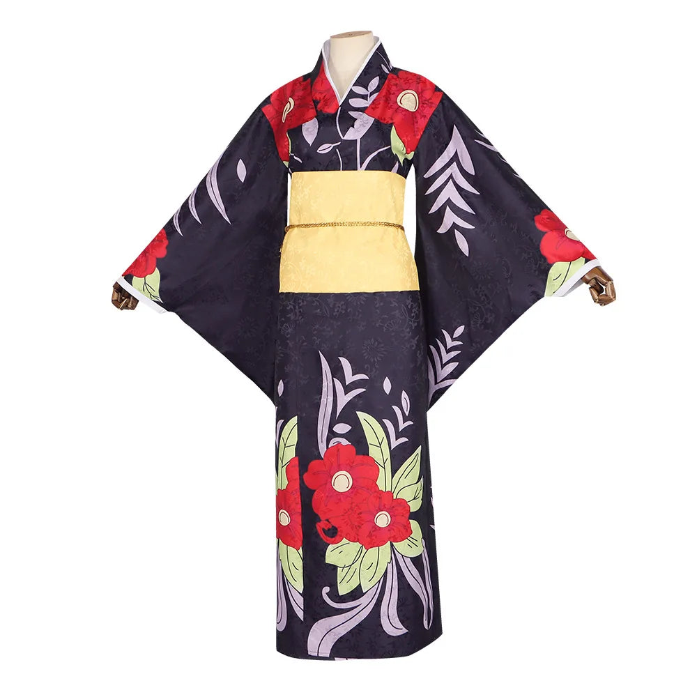 Anime Demon Slayer Lady Tamayo Cosplay Costume – Kimono & Wig Set 5