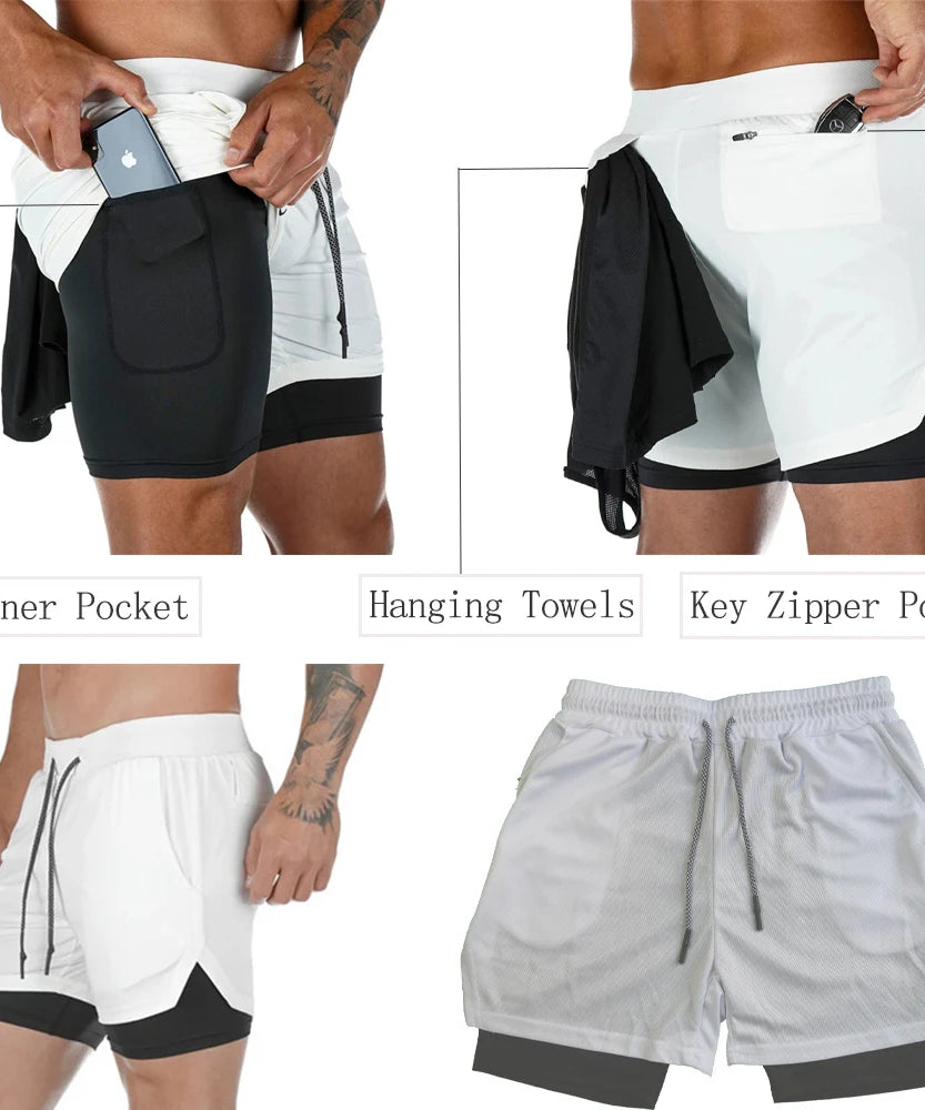 IPPO Boxing Anime Gym Shorts – 2-in-1 Quick-Dry Compression Shorts for Men