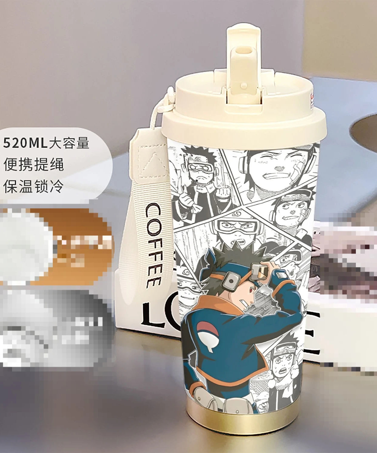 new Uzumaki Naruto cute and cool personality high-value two-dimensional student going out portable straw water cup birthday gift