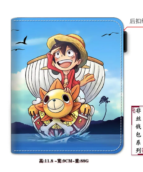 Anime One Piece Figure Wallet Luffy Purse Zoro Ace Bounty Order Skeleton Pattern Pu Kawaii Wallet Card Holder Purse