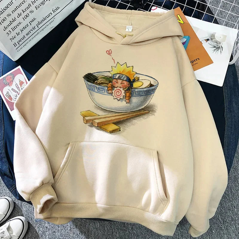Anime Naruto Akatsuki Graphic Oversized Hoodie – Harajuku Casual Pullover Sweatshirt for Women 2