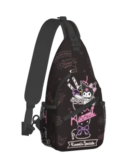 Anime  Kuromi Sling Crossbody Backpack for Men Women Waterproof for Cycling Daypack Print Shoulder Backpack Gift