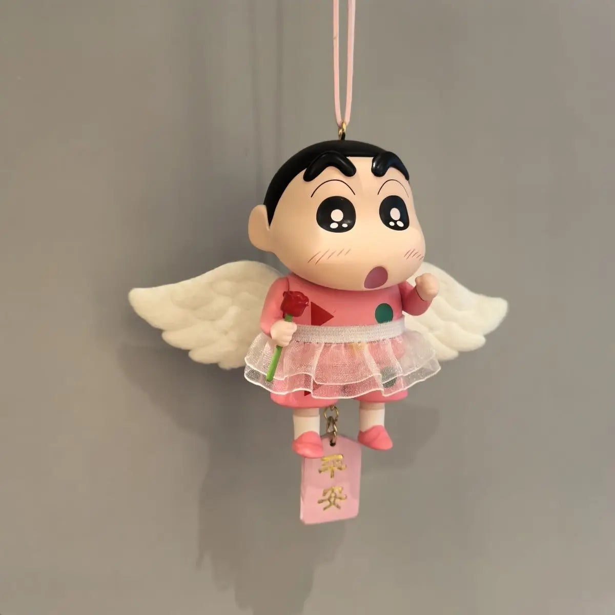 Maid Crayon Shin chan Car Decoration Rear View Mirror Accessories Wings Shin chan Car Decoration Ornament Creative Gift