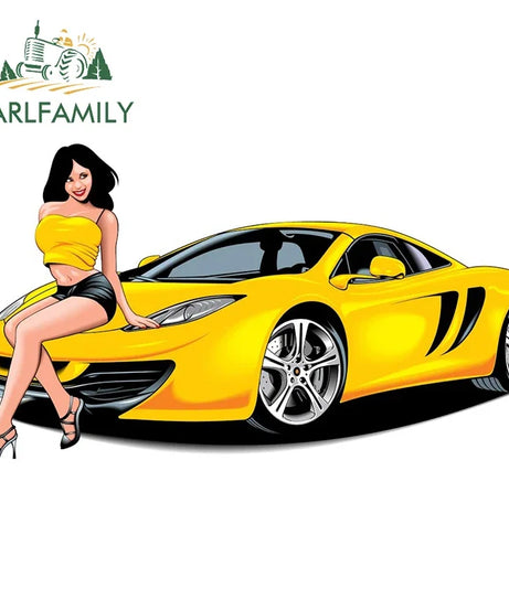 EARLFAMILY 13cm For ILLEGALSTREET X ANIME Window Fine Decal Sunscreen Car Sticker Anime Car Accessories Decoration