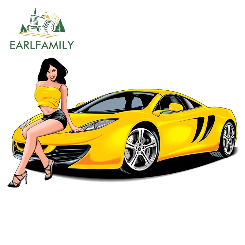 EARLFAMILY 13cm For ILLEGALSTREET X ANIME Window Fine Decal Sunscreen Car Sticker Anime Car Accessories Decoration