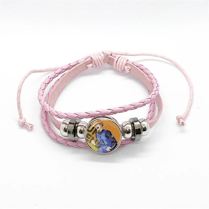 Anime Blue Lock Isagi Yoichi Chigiri Bachira Leather Bracelet Cosplay Unisex Adjustable Punk Wristband Jewelry Props