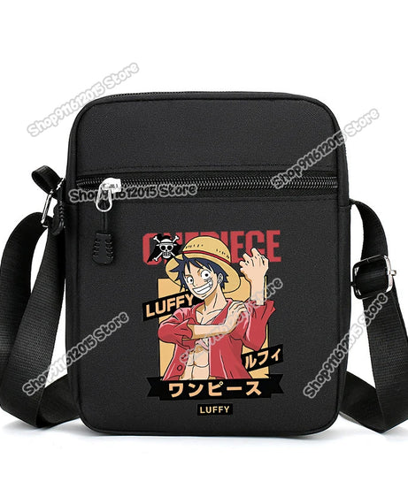 One Piece Men Shoulder Bag Anime Luffy Zoro Boy Oxford Cloth Crossbody Zipper Messenger Bags Outdoor Travel Small Phone Pouch