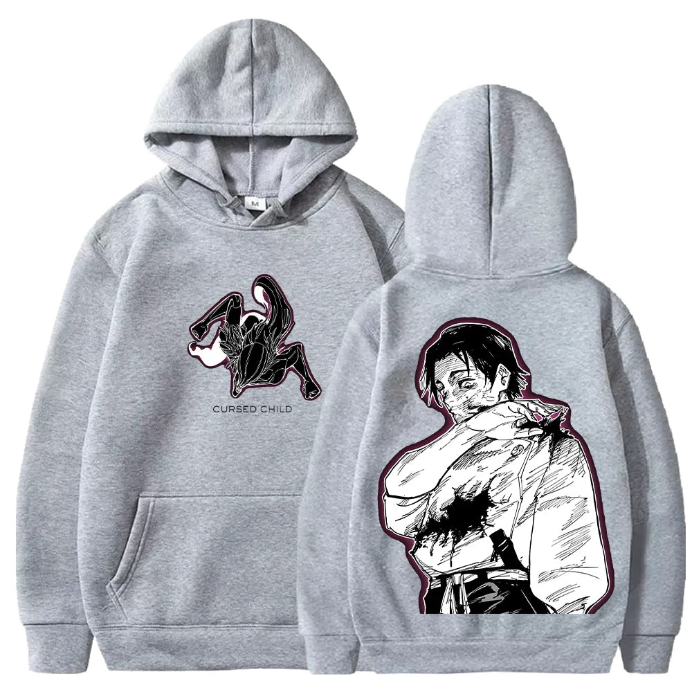 Anime Jujutsu Kaisen Okkotsu Yuta Cool Graphic Printed Hooded Men Women Manga Hoodies Loose Casual Sweatshirt Harajuku Pullover 7