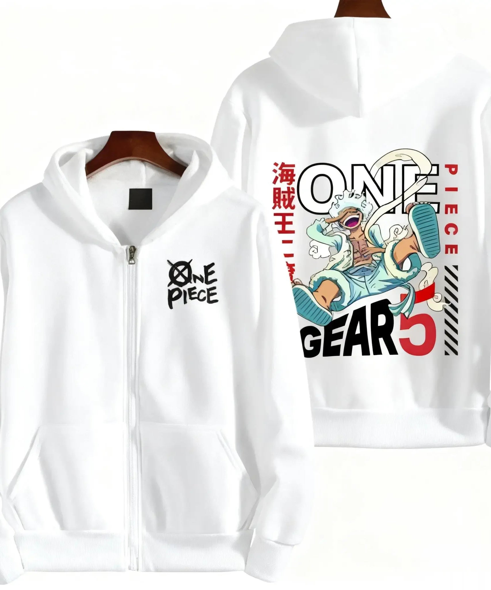 New One Piece Gear 5 Zipper Hoodie Women Men Anime Print Jacket Sweatshirt Streetwear Oversized Casual Cosplay Autumn Tops