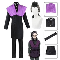 Anime Demon Slayer Genya Shinazugawa Cosplay Costume – Uniform & Wig Set