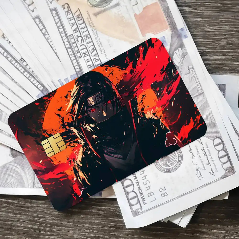 Uchiha Itachi Anime Credit Card Sticker & Bus Pass Skin – 4PCS Waterproof Decal Set 6