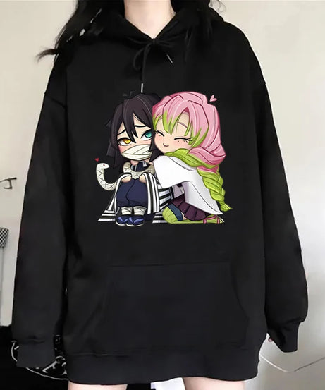 Hot Sale Autumn And Winter Fashion Long-Sleeved Outdoor Casual Loose Sweater Anime Kanroji Mitsuri Iguro Obanai Printing Hoodies