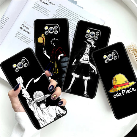 One Piece Luffy Case for Xiaomi Mi Poco F5 F4 F3 F2 X5 X4 X3 M6 M5 M5S M4 M3 C40 Pro GT NFC 5G