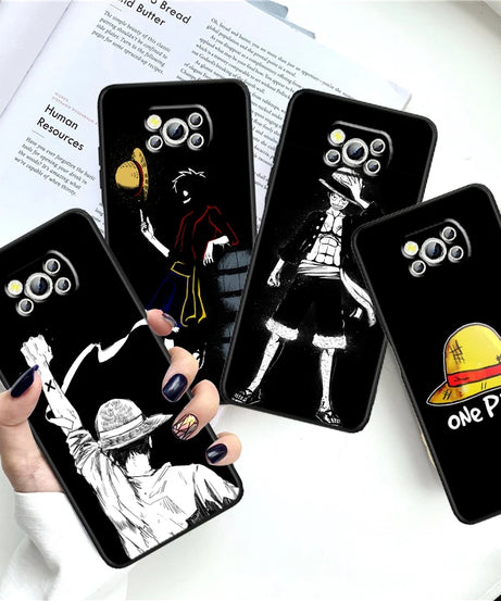 One Piece Luffy Case for Xiaomi Mi Poco F5 F4 F3 F2 X5 X4 X3 M6 M5 M5S M4 M3 C40 Pro GT NFC 5G