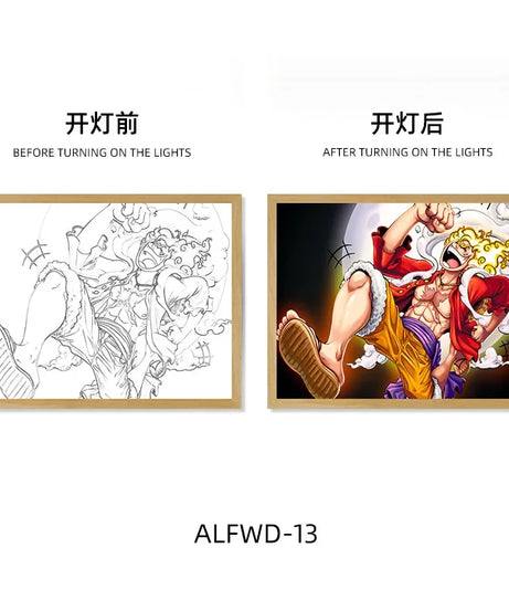 Sun God Nika Luffy Light-Up Frame – One Piece LED Desktop Decor