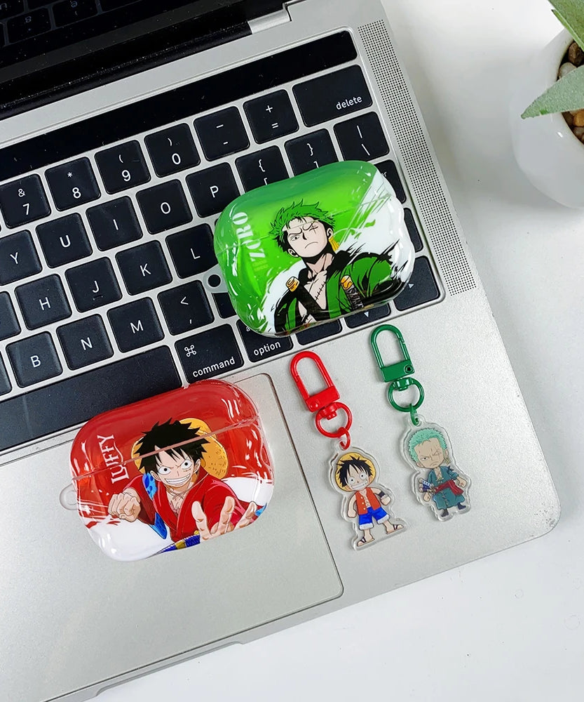 Cute One Piece Luffy Zoro Model Earphone Phone Case for Apple AirPods 1 2 3 Pro 4 Pro2 2nd Bluetooth headset headphone Cover