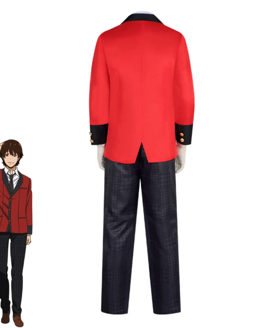 Kakegurui Ryota Suzui Cosplay Costume – Red JK Uniform with Wig for Men