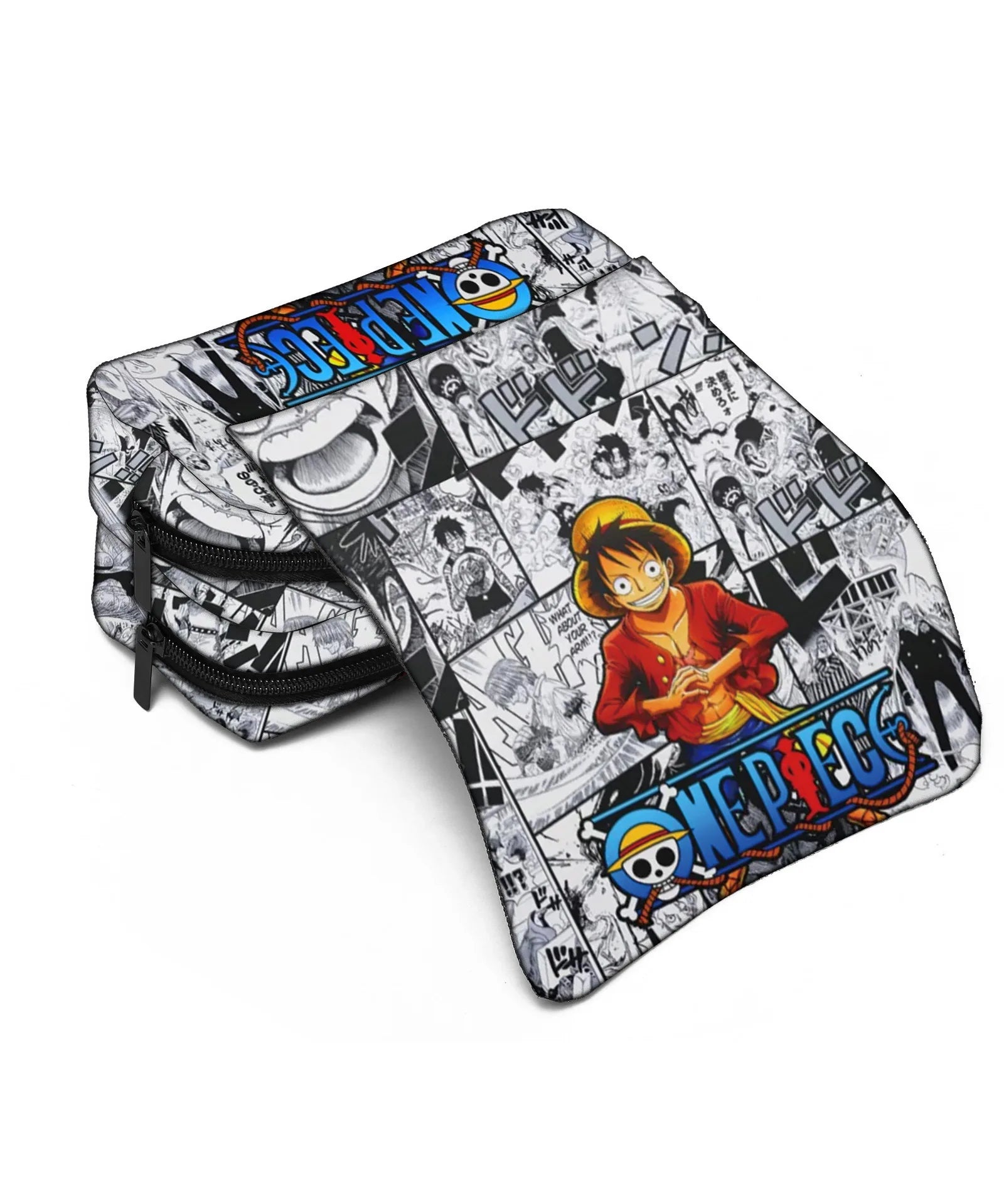 ONE PIECE Luffy Anime Printed Pencil Case Polyester Multi Layer Student Stationery Box for School Supplies Kids Pencil Bag