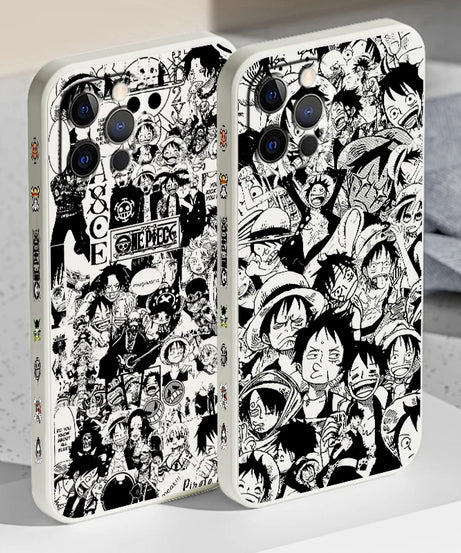 One Piece Nami D. Luffy Cute Soft TPU Cover For iPhone 16 15 14 13 12 11 Pro Max Plus Shockproof Liquid Left Rope Phone Case