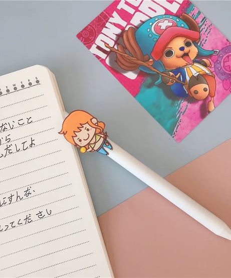 One Piece Neutral Pen Press Bullet Luffy Anime Adventure Black Office Writing Signature Pen Stationery School Supplies